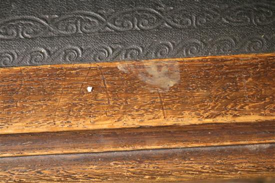 An early 20th century oak pedestal desk, W.143cm